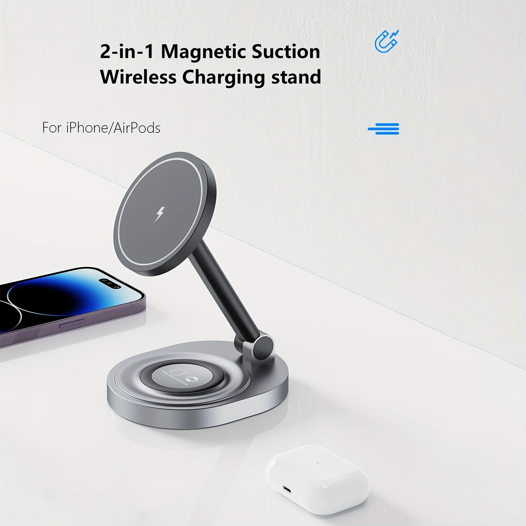 2 في 1 شاحن لاسلكي مغناطيسي حا - مراجعة Magnetic Charging Cable وسعره
